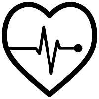 Icon of a heart and a heartbeat line inside it